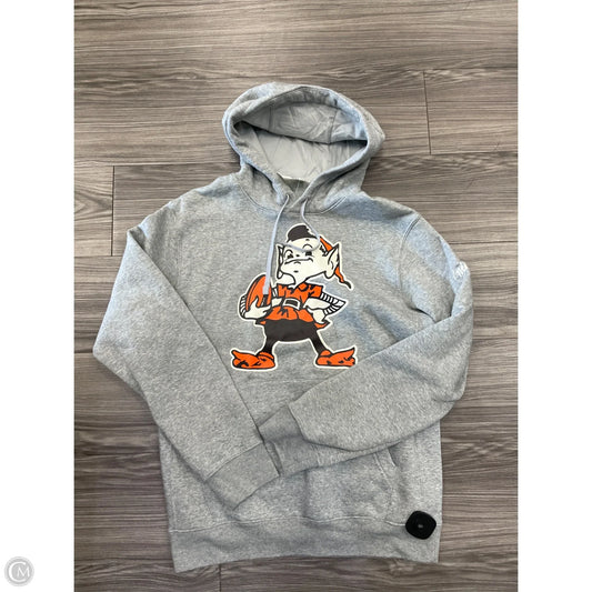 Athletic Sweatshirt Hoodie By Nike In Grey & Orange, Size: S