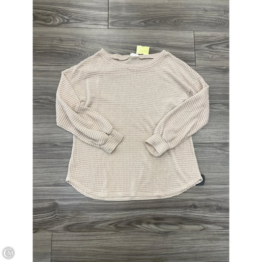 Top Long Sleeve By Bibi In Tan, Size: S