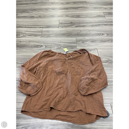 Top Long Sleeve By Old Navy In Brown, Size: L