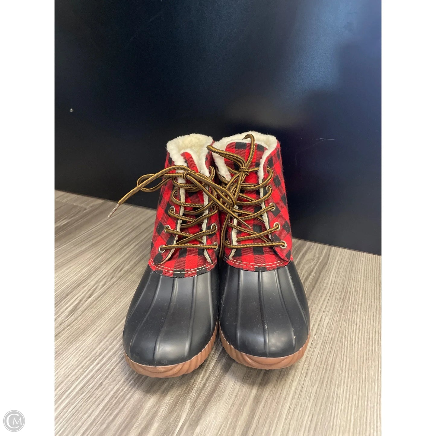 Boots Ankle Flats By Clothes Mentor In Red, Size: 7