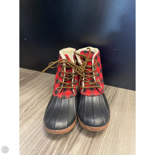 Boots Ankle Flats By Clothes Mentor In Red, Size: 7