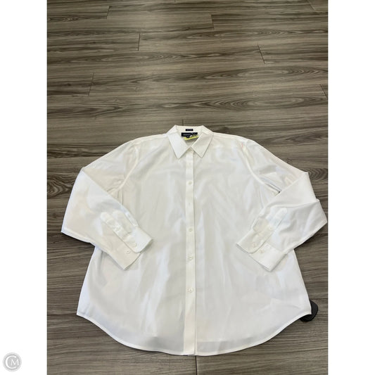 Top Long Sleeve By Jones New York In White, Size: Xl