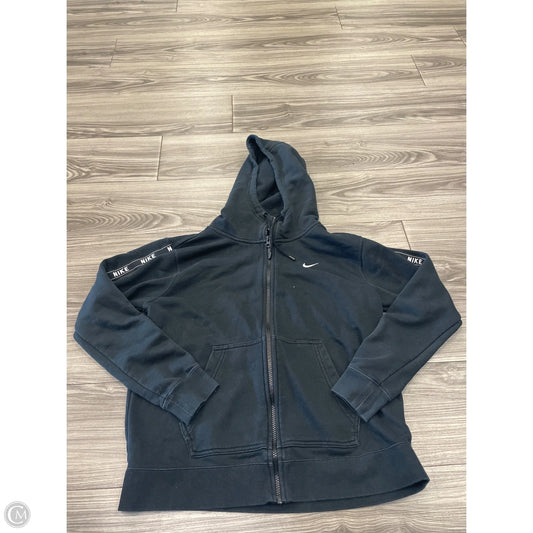 Athletic Top Long Sleeve Hoodie By Nike In Black, Size: M