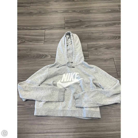Athletic Sweatshirt Hoodie By Nike In Grey, Size: M