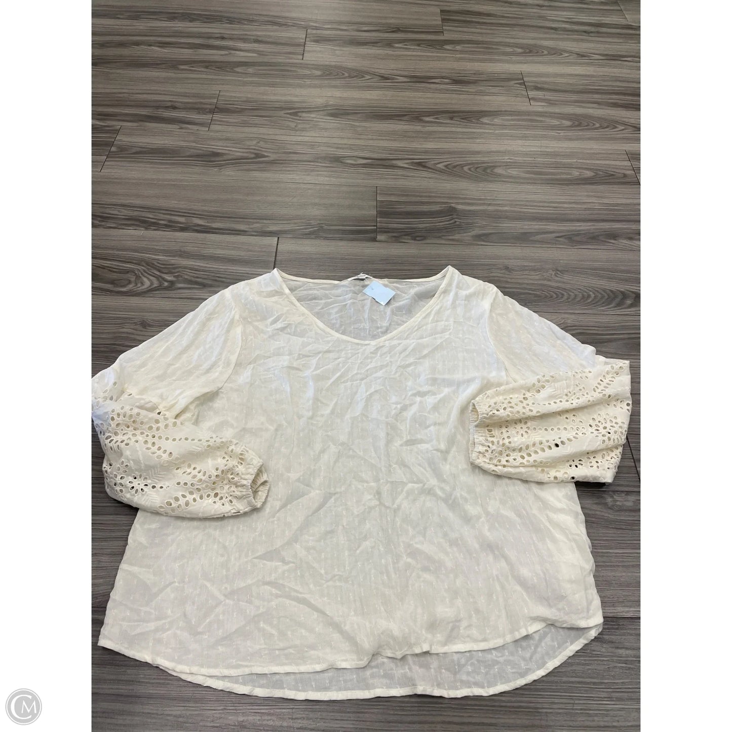 Top Long Sleeve By Maurices In Cream, Size: 2x