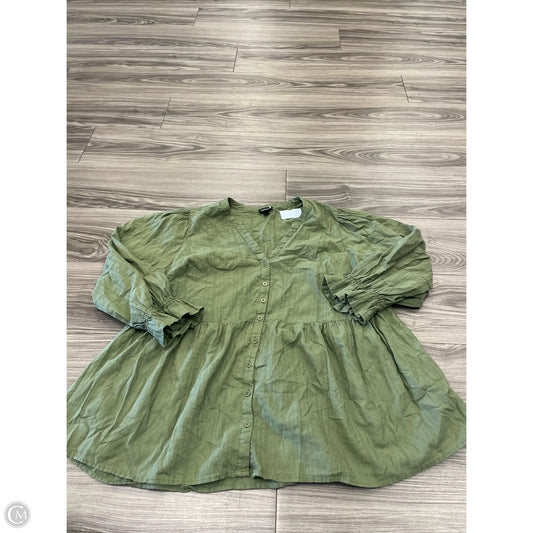 Top Long Sleeve By Torrid In Green, Size: 1x