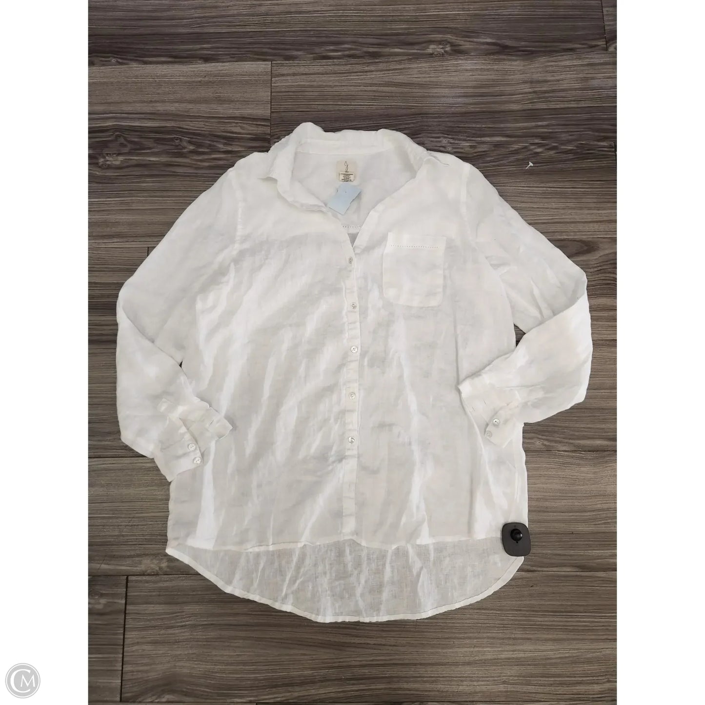 Top Long Sleeve By Joie In White, Size: L