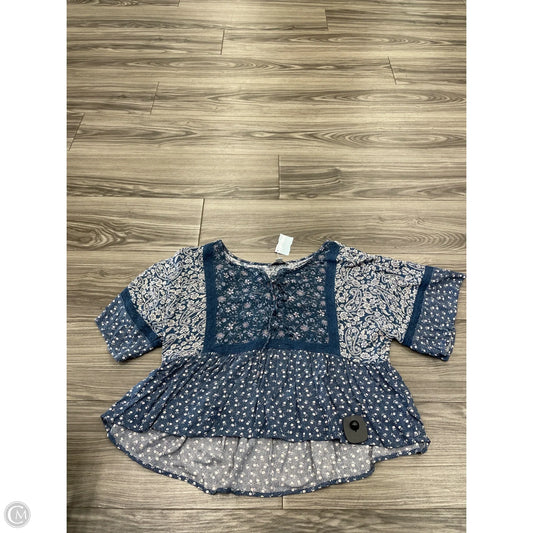 Top Short Sleeve By American Eagle In Blue, Size: M