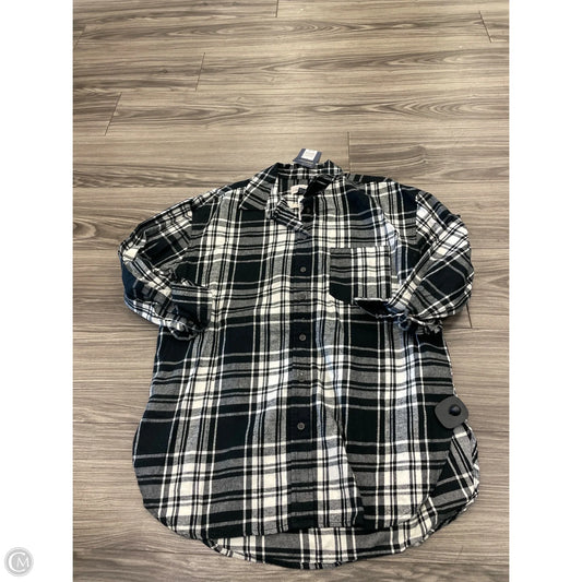 Top Long Sleeve By Universal Thread In Plaid Pattern, Size: S