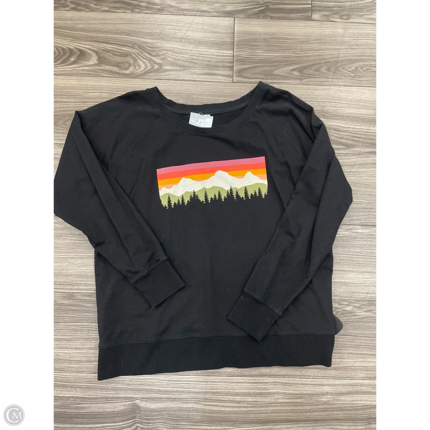 Sweatshirt Crewneck By Clothes Mentor In Black, Size: 2x