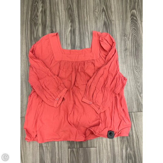 Top Long Sleeve By Terra & Sky In Pink, Size: 3x