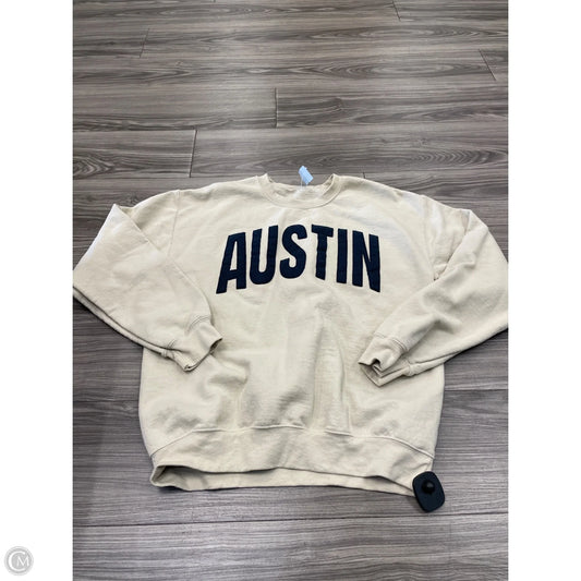 Sweatshirt Crewneck By Clothes Mentor In Tan, Size: S