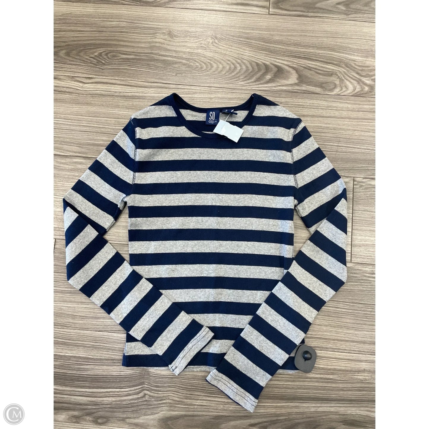 Top Long Sleeve By So In Striped Pattern, Size: L