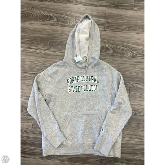 Sweatshirt Hoodie By Champion In Grey, Size: L