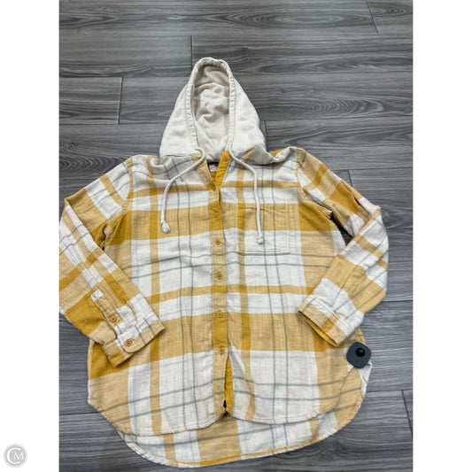 Top Long Sleeve By American Eagle In Plaid Pattern, Size: M