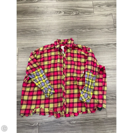 Top Long Sleeve By Bdg In Plaid Pattern, Size: M