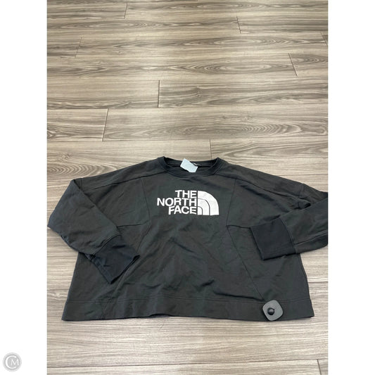 Athletic Top Long Sleeve Collar By The North Face In Grey, Size: L