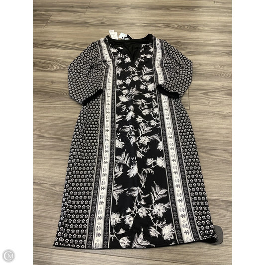 Dress Casual Midi By White House Black Market In Black & White, Size: M