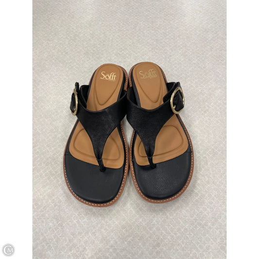 Sandals Flip Flops By Sofft In Black & Brown, Size: 8.5