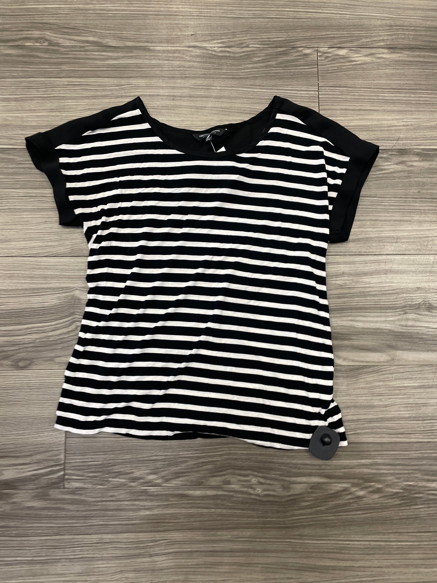 Top Short Sleeve By Christian Siriano In Black, Size: S