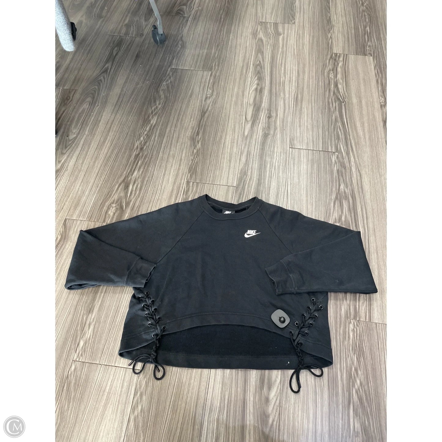 Athletic Sweatshirt Crewneck By Nike Apparel In Black, Size: S