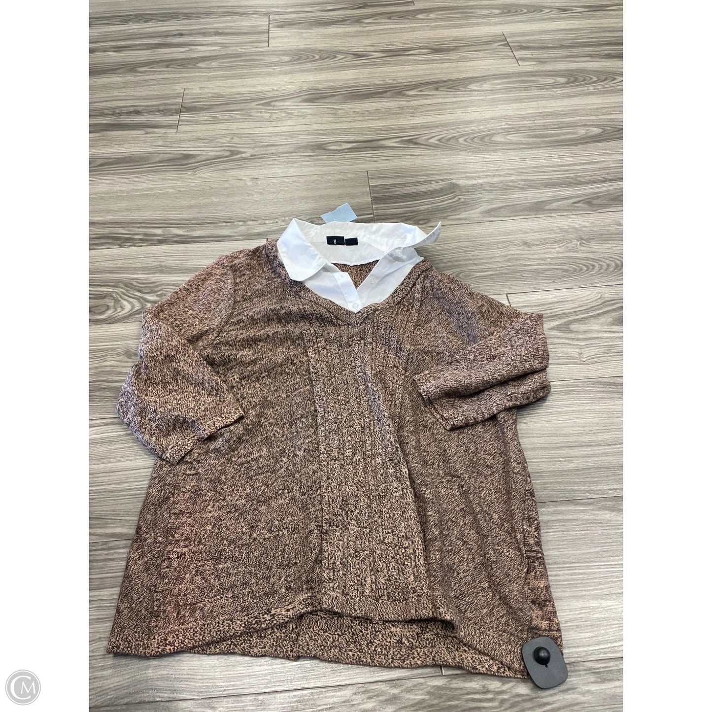 Sweatshirt Collar By Basic Editions In Brown, Size: 2x