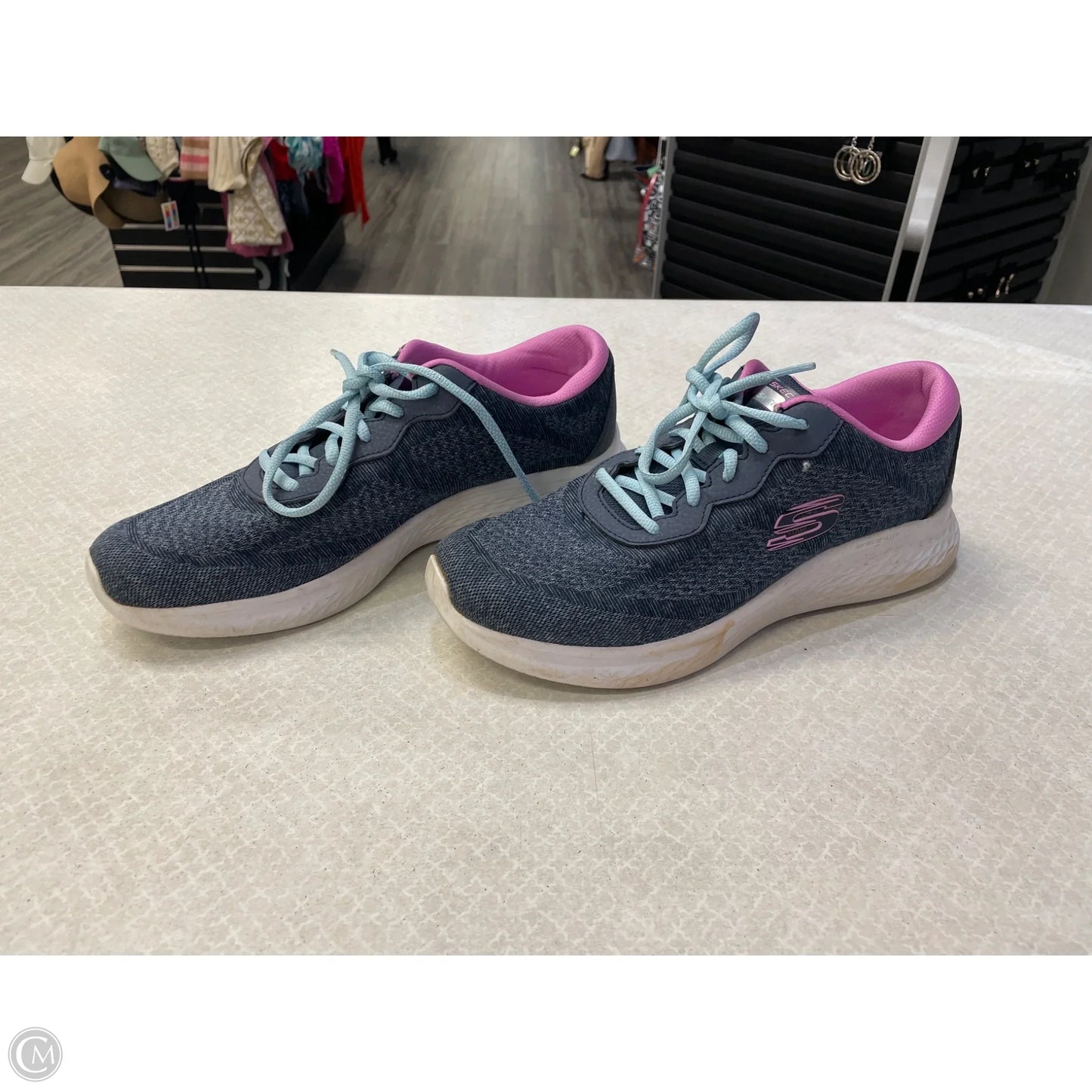 Shoes Athletic By Skechers In Blue & Pink, Size: 10