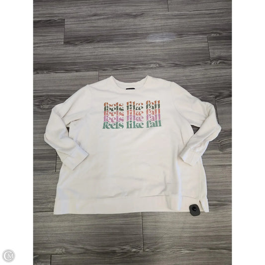 Sweatshirt Crewneck By Lane Bryant In Cream, Size: Xl