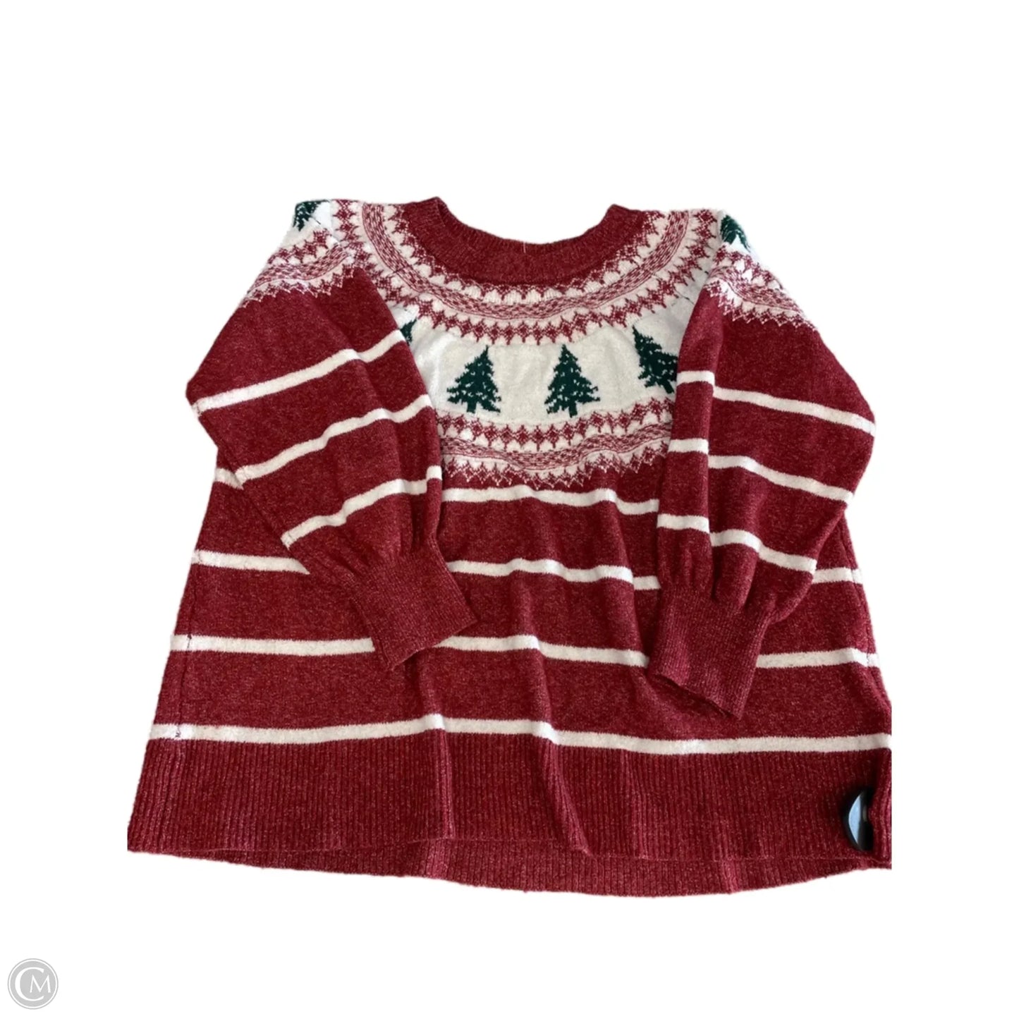 Sweater By Maurices In Red & White, Size: 4x