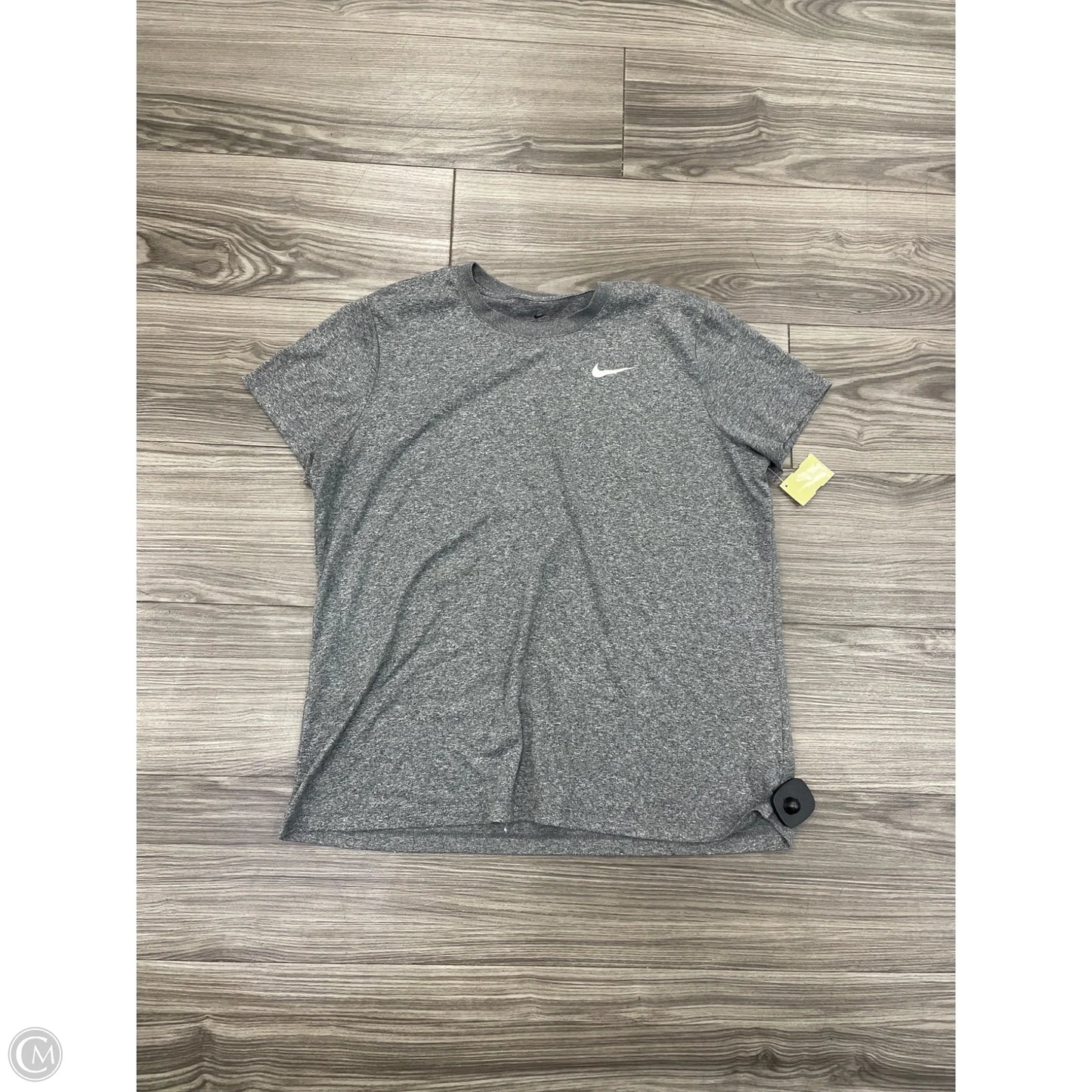 Athletic Top Short Sleeve By Nike In Grey, Size: L