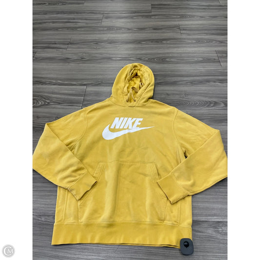 Athletic Sweatshirt Hoodie By Nike In Yellow, Size: M
