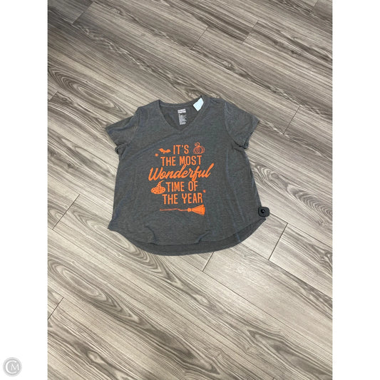 Top Long Sleeve By Celebrate Together In Grey, Size: 2x