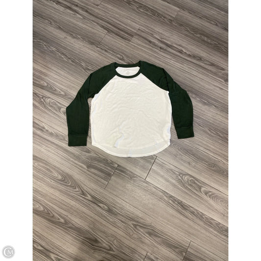 Top Long Sleeve By Sonoma In Green & White, Size: 2x