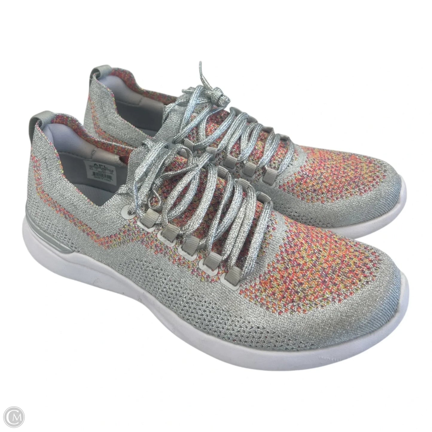 Shoes Designer By Apl In Silver, Size: 9