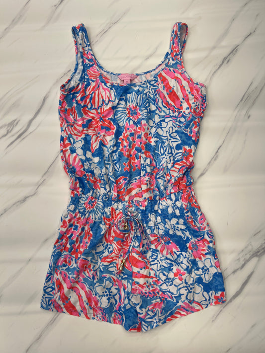 Romper Designer By Lilly Pulitzer In Blue & Pink, Size: Xs