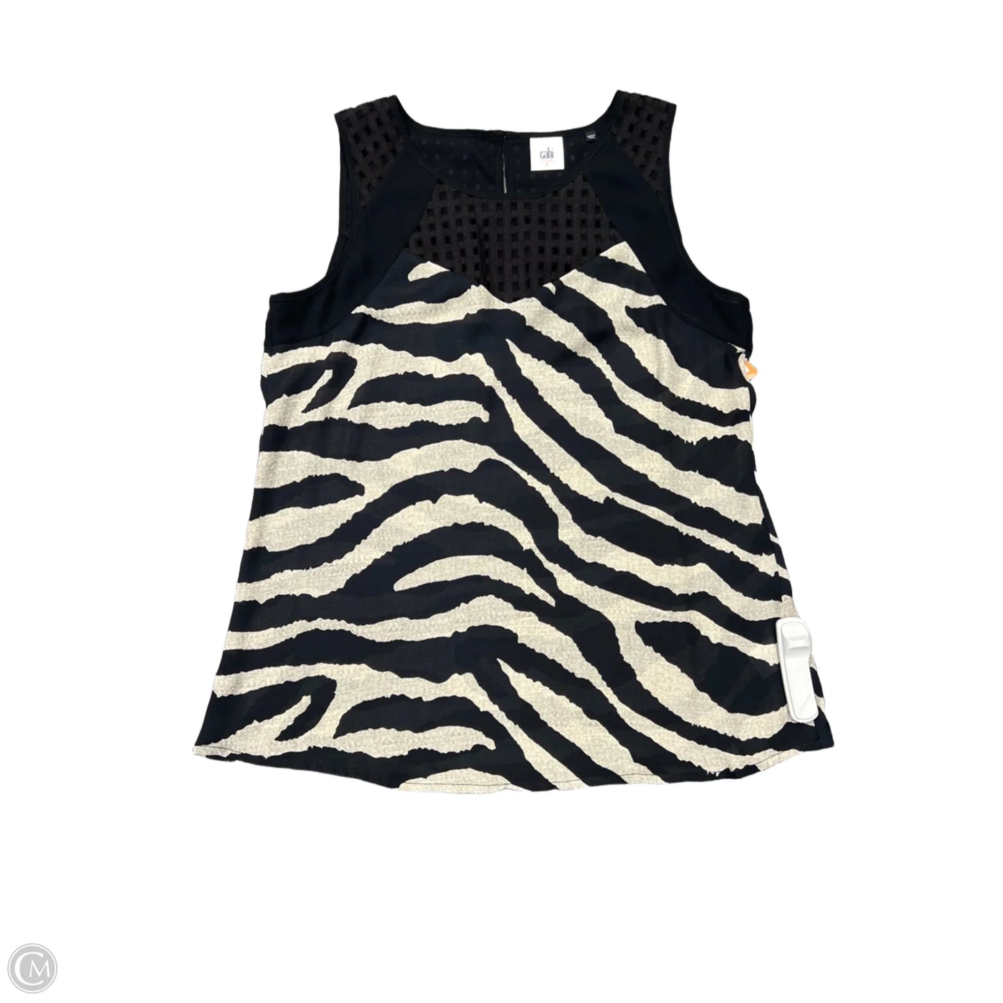 Top Sleeveless By Cabi In Zebra Print, Size: S