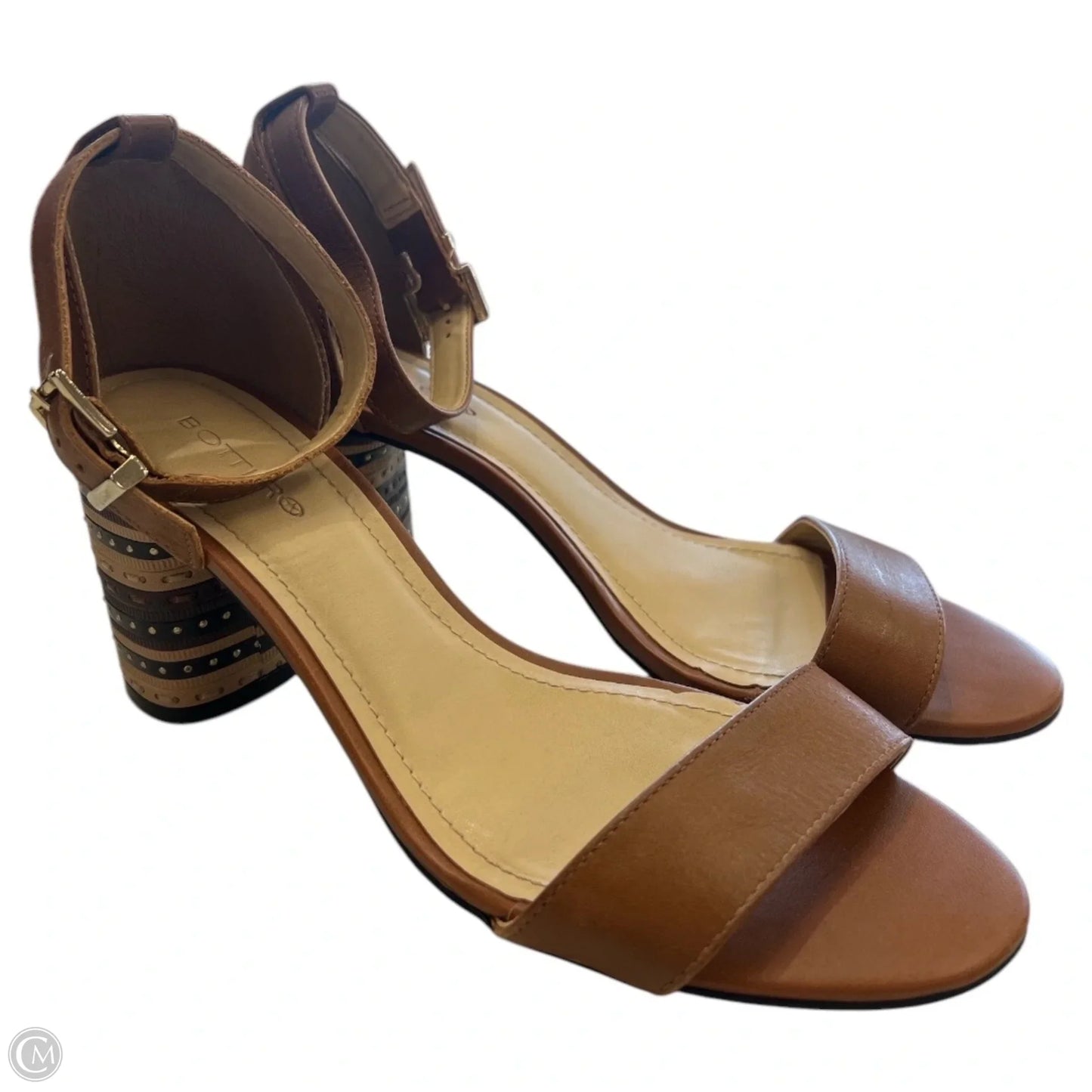 Sandals Heels Block By Cmc In Brown, Size: 9