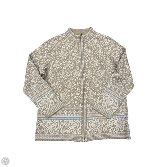 Sweater Cardigan By Pendleton In Tan, Size: 1x