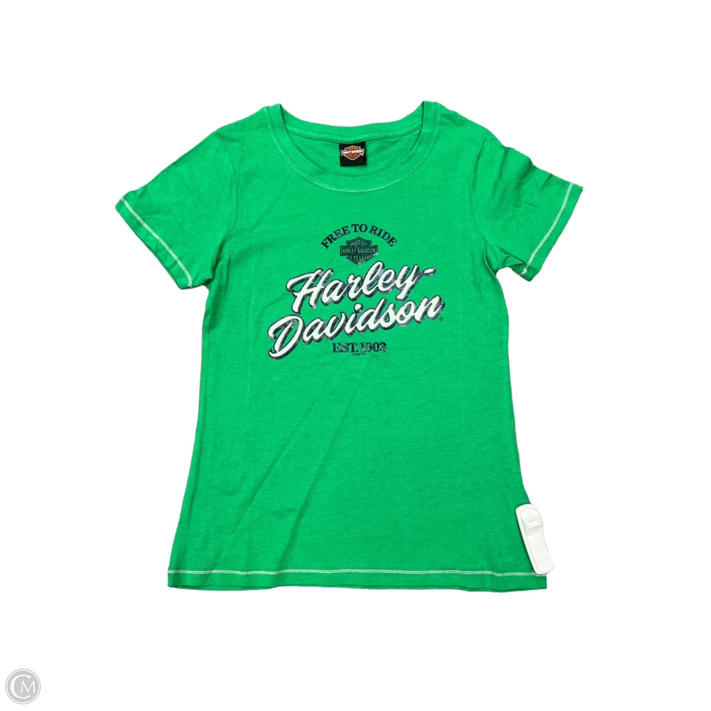 Top Short Sleeve By Harley Davidson In Green, Size: M