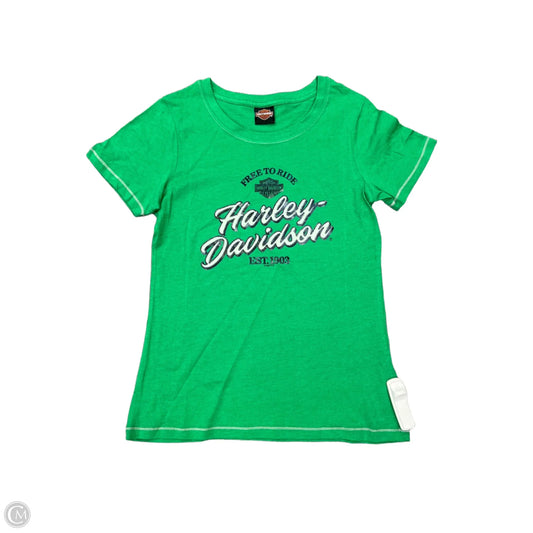 Top Short Sleeve By Harley Davidson In Green, Size: M