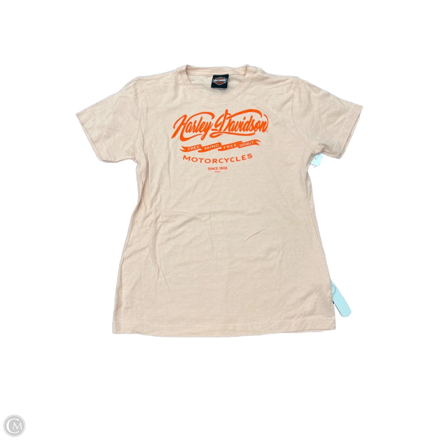 Top Short Sleeve By Harley Davidson In Peach, Size: M