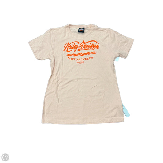 Top Short Sleeve By Harley Davidson In Peach, Size: M