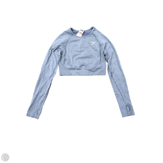 Athletic Top Long Sleeve Crewneck By Gym Shark In Blue, Size: M