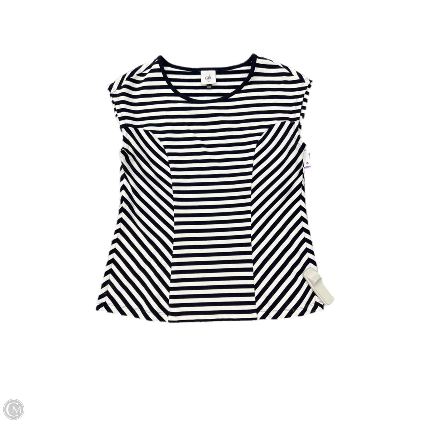 Top Sleeveless By Cabi In Striped Pattern, Size: Xs