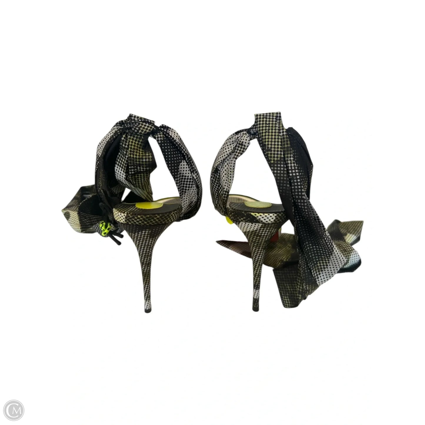 Shoes Luxury Designer By Christian Louboutin In Black & Green, Size: 8.5