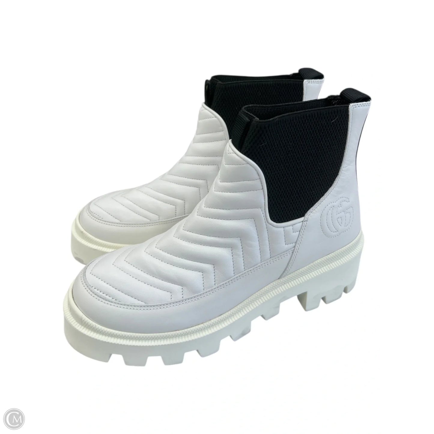 Boots Luxury Designer By Gucci In White, Size: 8