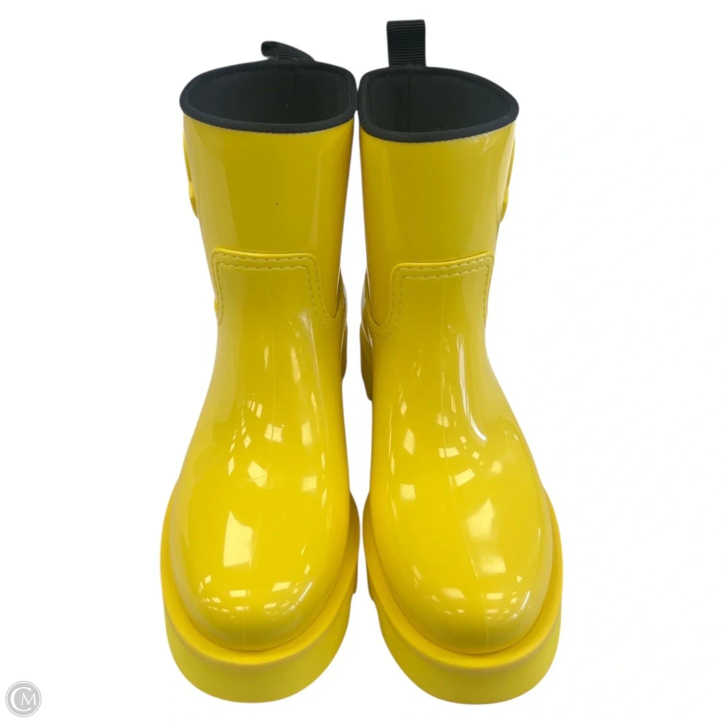 Boots Luxury Designer By Moncler In Yellow, Size: 7