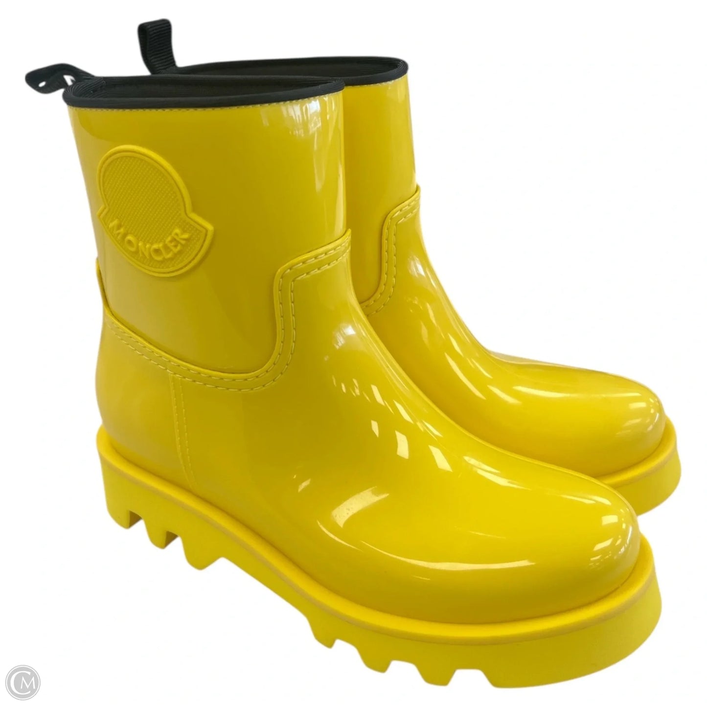 Boots Luxury Designer By Moncler In Yellow, Size: 7