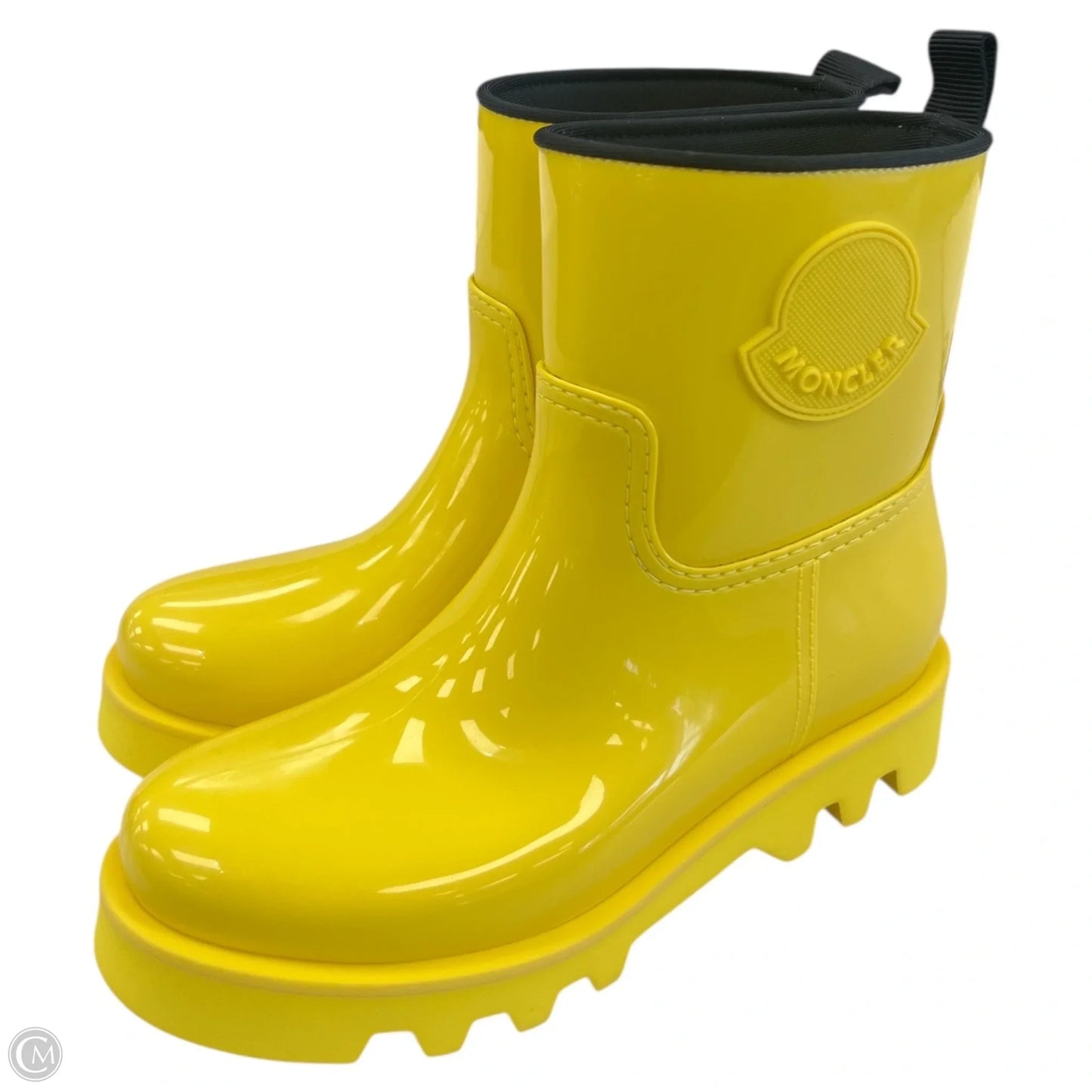 Boots Luxury Designer By Moncler In Yellow, Size: 7