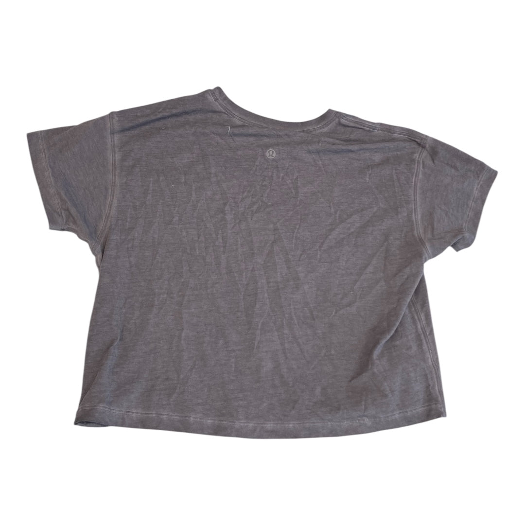 Athletic Top Ss By Lululemon In Grey, Size:S